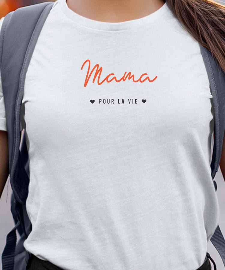 T-Shirt Blanc Mama pour la vie Pour femme-1