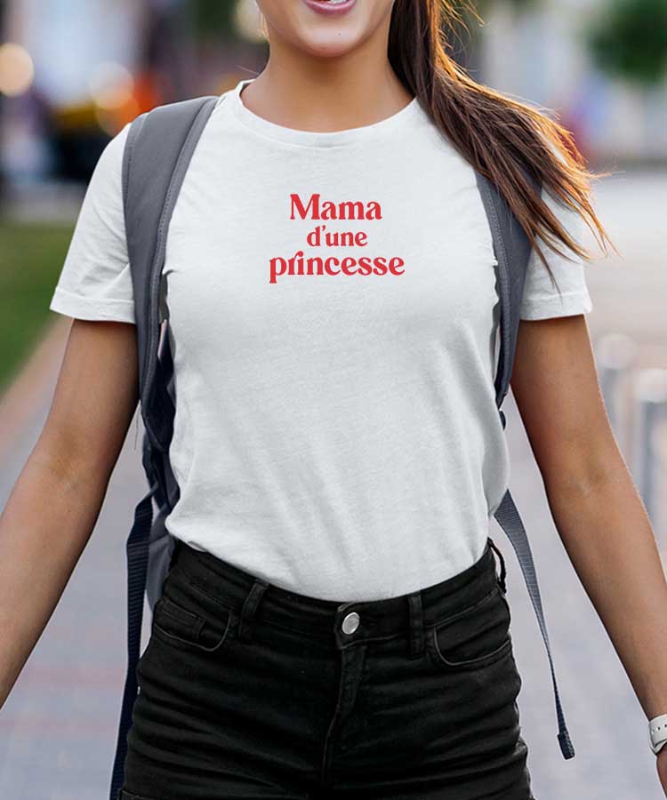 T-Shirt Blanc Mama d'une princesse Pour femme-2