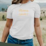 T-Shirt Blanc Mama poule Pour femme-2