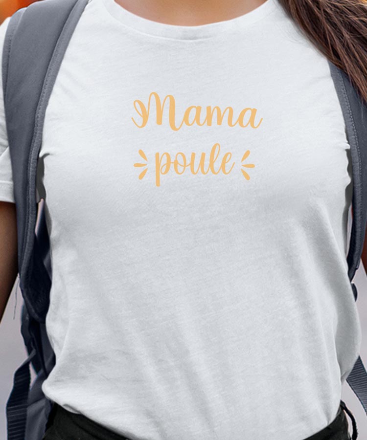 T-Shirt Blanc Mama poule Pour femme-1