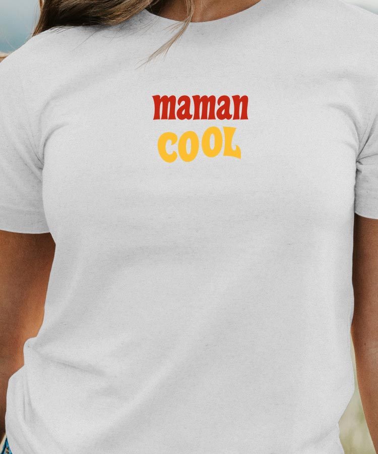 T-Shirt Blanc Maman cool disco Pour femme-1