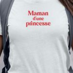T-Shirt Blanc Maman d'une princesse Pour femme-1