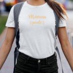 T-Shirt Blanc Maman poule Pour femme-2