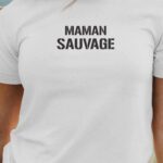 T-Shirt Blanc Maman sauvage Pour femme-1