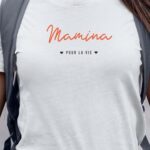 T-Shirt Blanc Mamina pour la vie Pour femme-1