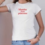 T-Shirt Blanc Mamina d'une princesse Pour femme-2