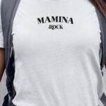 T-Shirt Blanc Mamina rock Pour femme-1