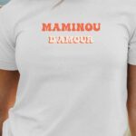 T-Shirt Blanc Maminou d'amour Pour femme-1