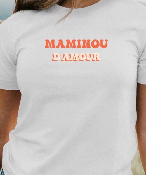 T-Shirt Blanc Maminou d’amour Pour femme-1