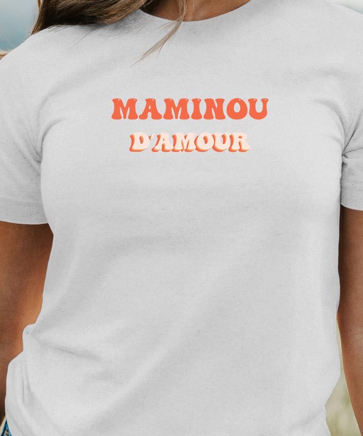 T-Shirt Blanc Maminou d'amour Pour femme-1