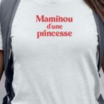 T-Shirt Blanc Maminou d'une princesse Pour femme-1
