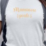 T-Shirt Blanc Maminou poule Pour femme-1