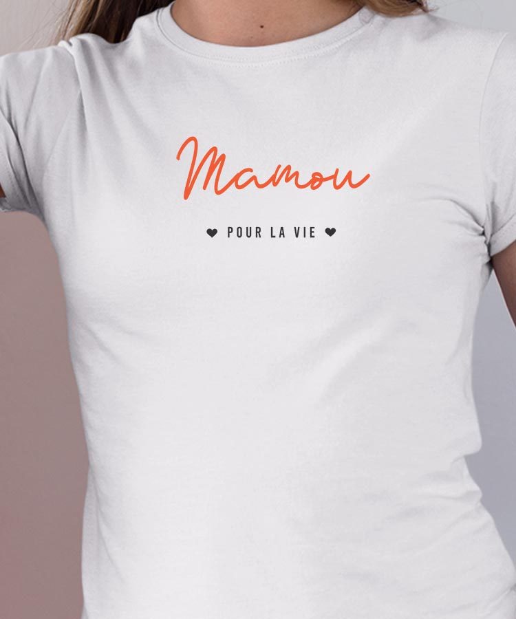T-Shirt Blanc Mamou pour la vie Pour femme-1