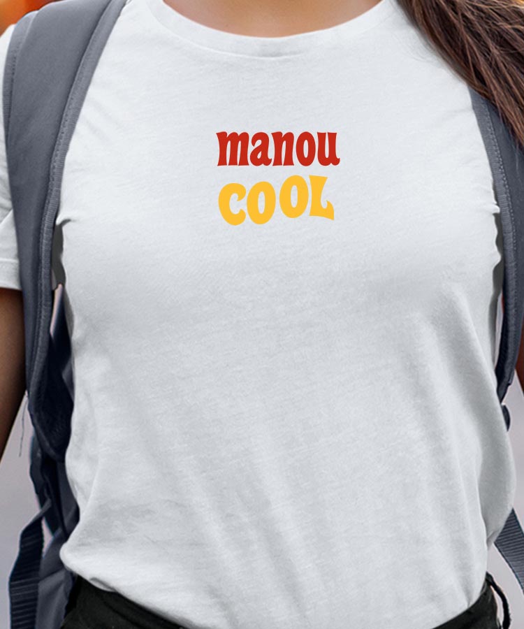 T-Shirt Blanc Manou cool disco Pour femme-1