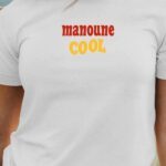 T-Shirt Blanc Manoune cool disco Pour femme-1