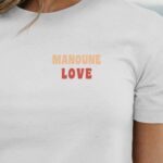 T-Shirt Blanc Manoune love Pour femme-1