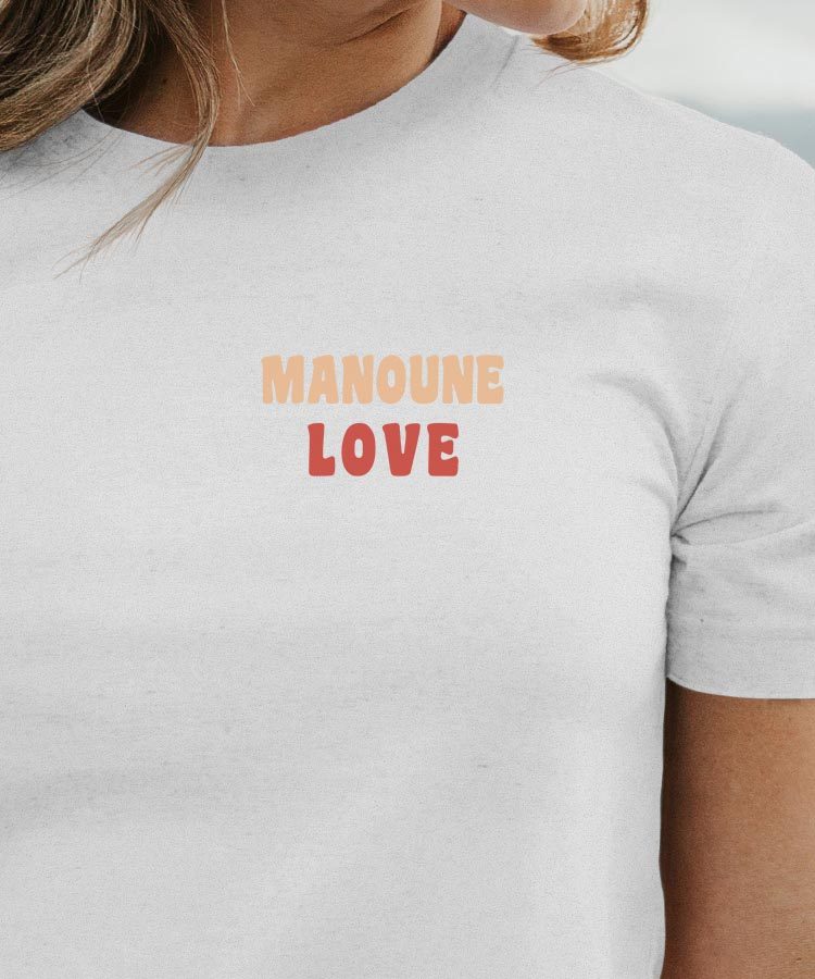 T-Shirt Blanc Manoune love Pour femme-1
