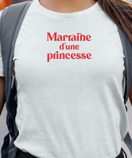T-Shirt Blanc Marraine d'une princesse Pour femme-1