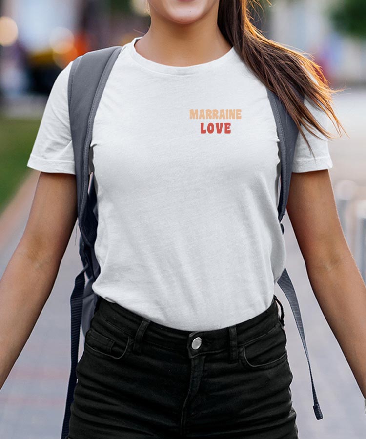T-Shirt Blanc Marraine love Pour femme-2