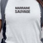 T-Shirt Blanc Marraine sauvage Pour femme-1