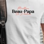 T-Shirt Blanc Meilleur Beau-Papa de l'histoire Pour homme-1