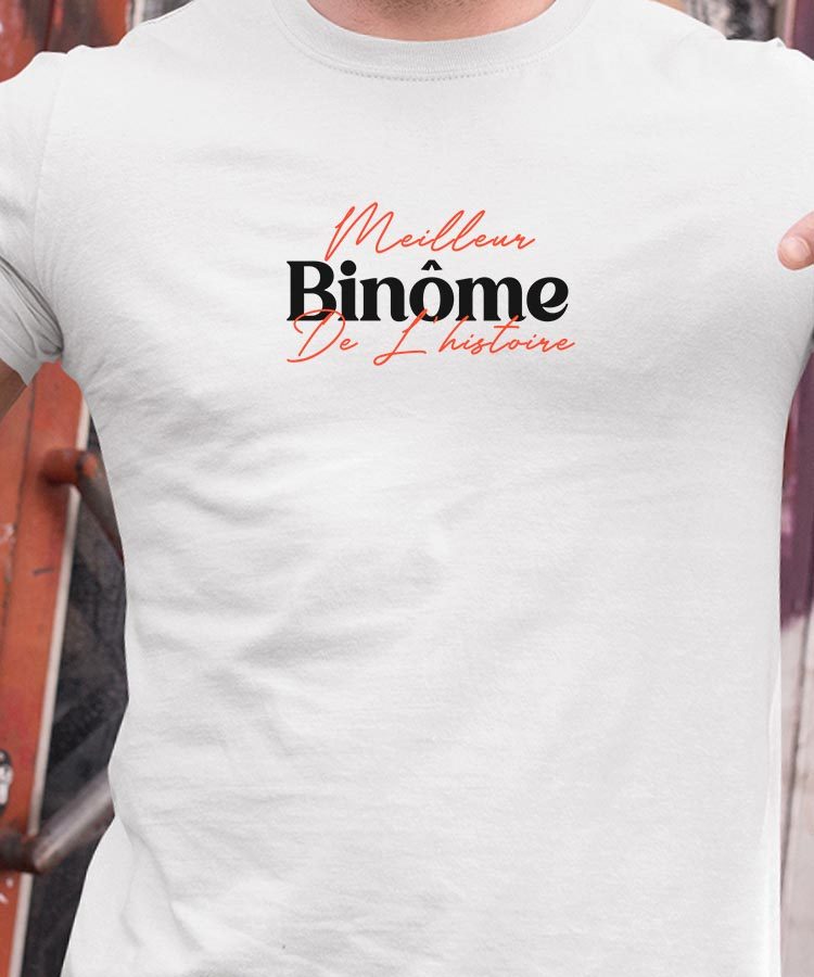 T-Shirt Blanc Meilleur Binôme de l'histoire Pour homme-1