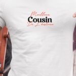 T-Shirt Blanc Meilleur Cousin de l'histoire Pour homme-1