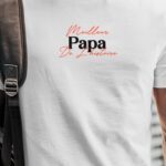 T-Shirt Blanc Meilleur Papa de l'histoire Pour homme-1