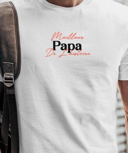 T-Shirt Blanc Meilleur Papa de l’histoire Pour homme-1