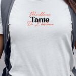 T-Shirt Blanc Meilleure Tante de l'histoire Pour femme-1