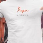 T-Shirt Blanc Papa pour la vie Pour homme-1