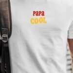 T-Shirt Blanc Papa cool disco Pour homme-1