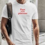 T-Shirt Blanc Papa d'une princesse Pour homme-2