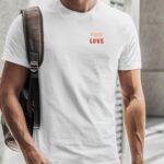 T-Shirt Blanc Papa love Pour homme-2