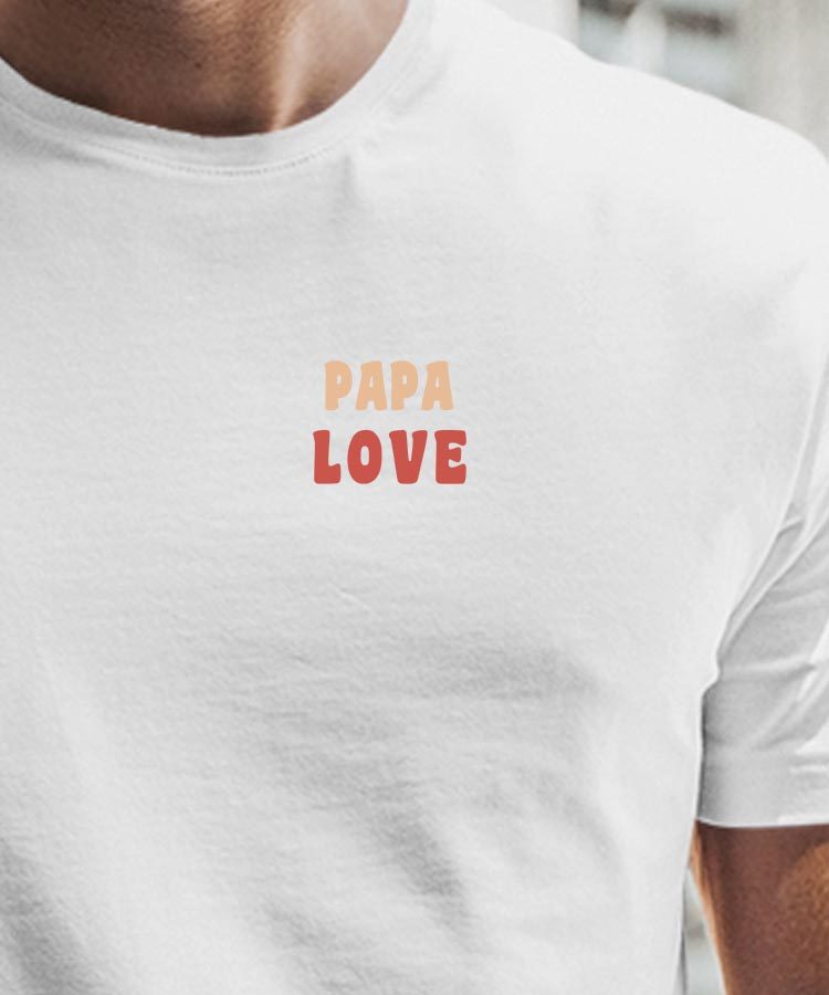 T-Shirt Blanc Papa love Pour homme-1