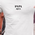 T-Shirt Blanc Papa rock Pour homme-1