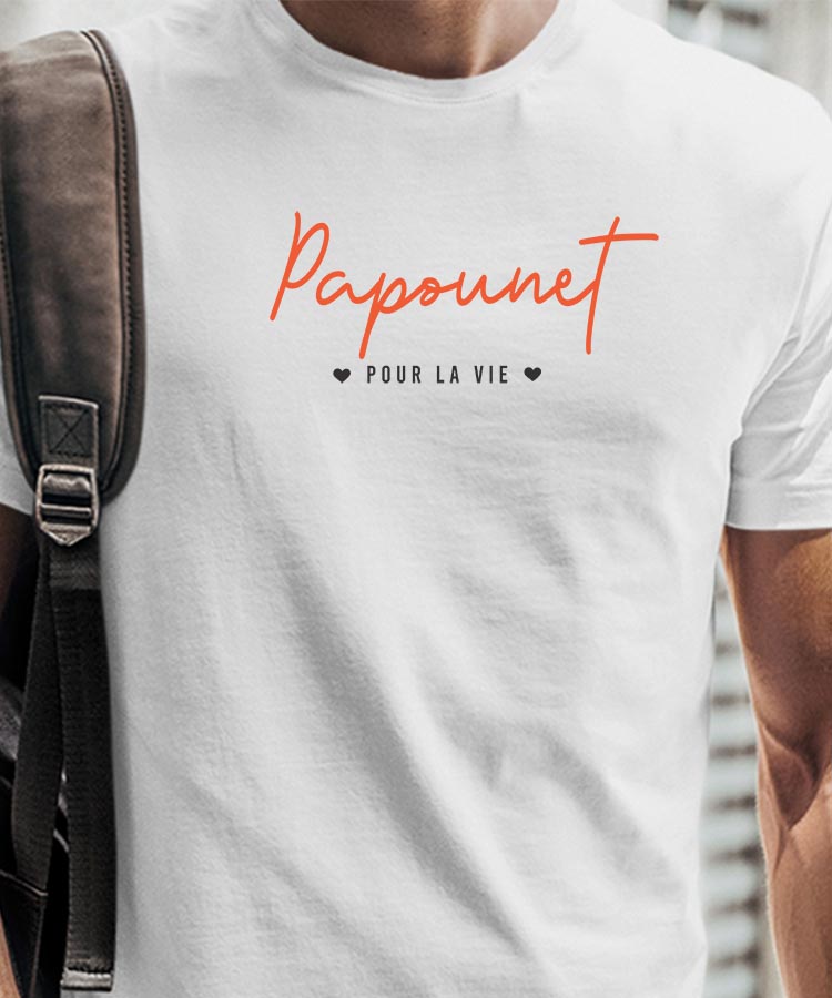 T-Shirt Blanc Papounet pour la vie Pour homme-1