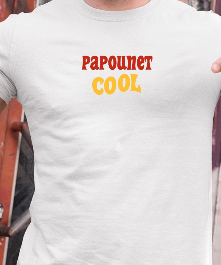 T-Shirt Blanc Papounet cool disco Pour homme-1