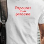 T-Shirt Blanc Papounet d'une princesse Pour homme-1