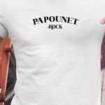 T-Shirt Blanc Papounet rock Pour homme-1