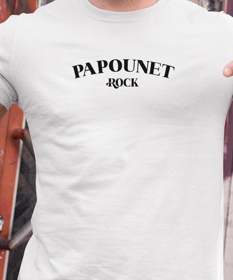 T-Shirt Blanc Papounet rock Pour homme-1