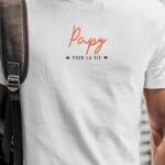 T-Shirt Blanc Papy pour la vie Pour homme-1