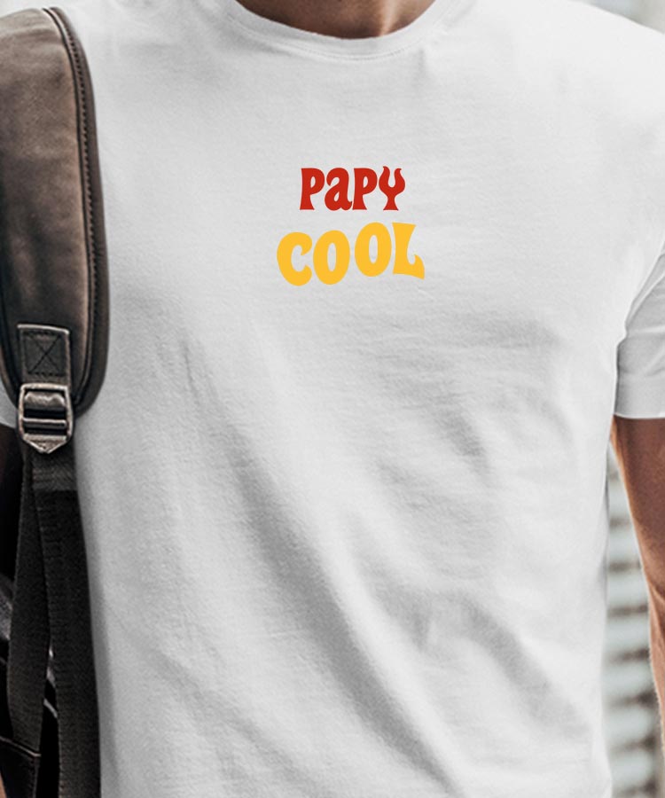 T-Shirt Blanc Papy cool disco Pour homme-1