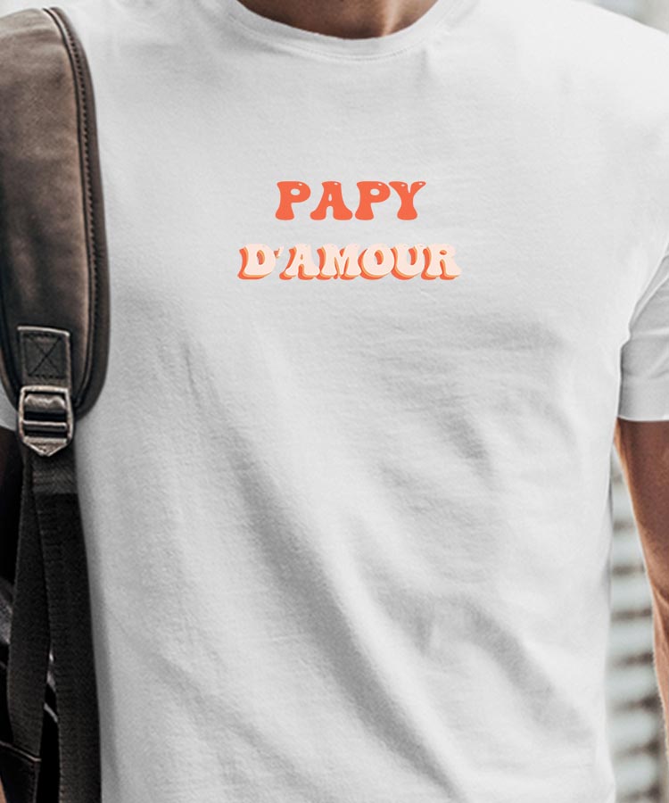 T-Shirt Blanc Papy d'amour Pour homme-1