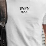 T-Shirt Blanc Papy rock Pour homme-1