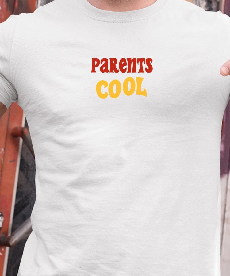 T-Shirt Blanc Parents cool disco Pour homme-1