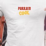 T-Shirt Blanc Parrain cool disco Pour homme-1