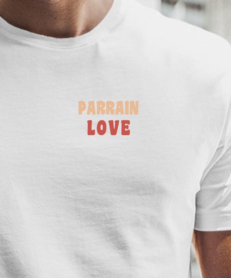T-Shirt Blanc Parrain love Pour homme-1