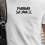 T-Shirt Blanc Parrain sauvage Pour homme-1