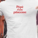 T-Shirt Blanc Pépé d'une princesse Pour homme-1